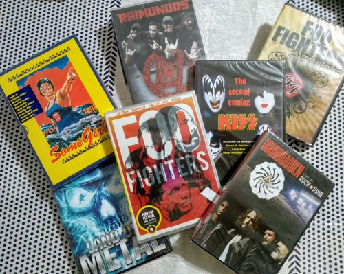 Lote C/ 6 Dvds Rock Metal Kiss Foo Fighters Soundgarden