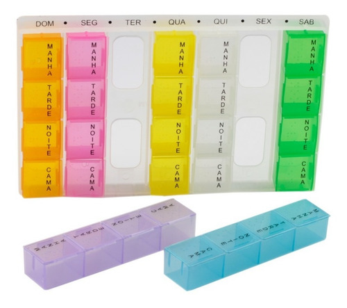 Imagem 1 de 5 de Caixa Comprimido Porta Medicamento Remédio 4x Ao Dia