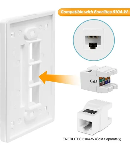 Placa De Pared Keystone Jack Rj45, Rj11, Cat6, 3 Puertos X5u