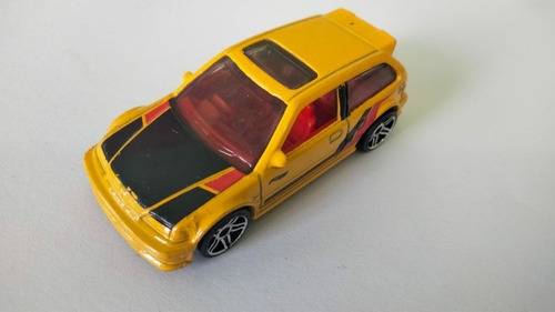 Hot Wheels Honda Civic Ef Hatchback Racer Amarillo Car Metal