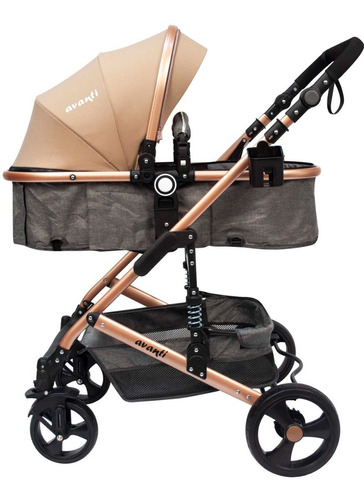 Cochecito de paseo Avanti Smile 3-1 beige con chasis color cobre