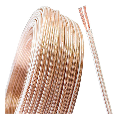 Fio Paralelo 2x1 100% Cobre Cabo Alto Falante 10 Metros Technoise Cristal