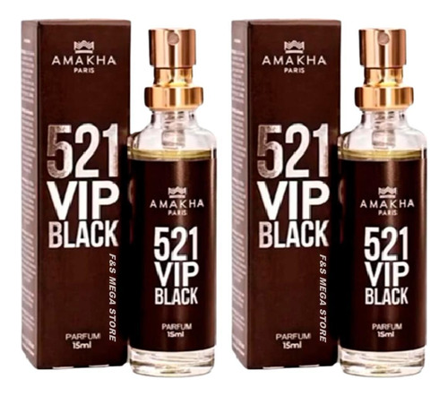 Perfume Masculino 521 Vip Black 15ml - Kit 2 - Amakha Paris