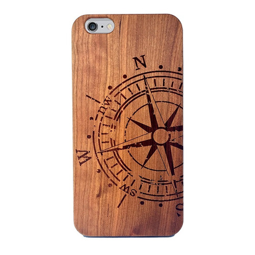 Funda De Madera Para iPhone 6 Brújula