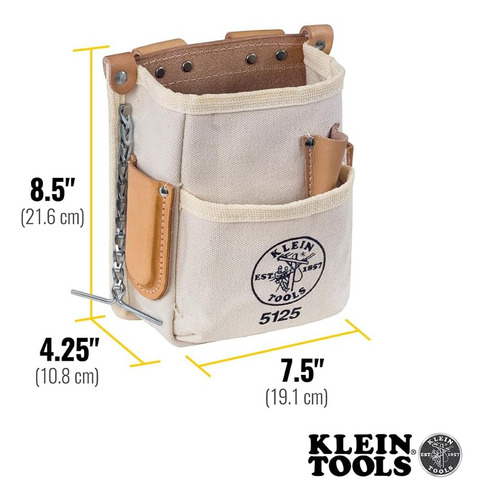 Bolsa Klein De Lona, 5 Bolsillos, Con Cadena Y Cinturón