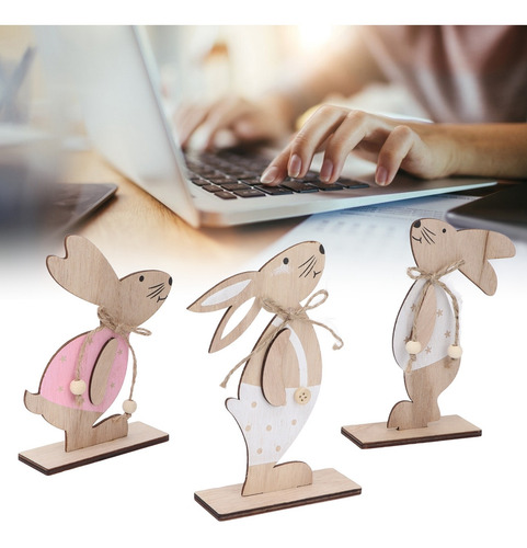 Adornos De Madera Con Forma De Conejo De Pascua Para Fiestas
