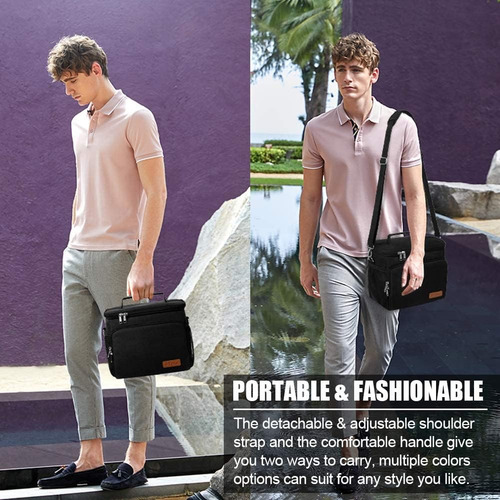 Bolso Lonchera Para Comida Y Refrescos , Tiblue , Negro