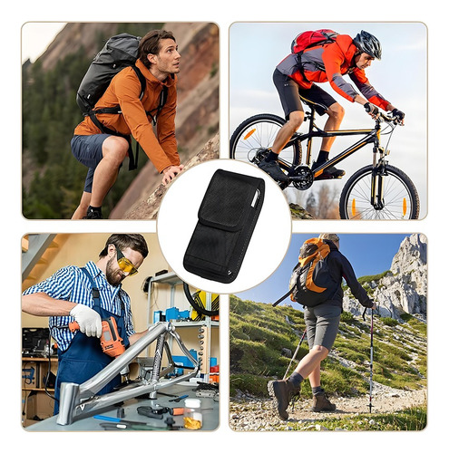 Funda Case Para Cinto Cinturon Resistente De Nylon Negro Negro