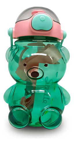 Garrafinha De Água Urso 1 Litro Infantil Esportes Cor Verde