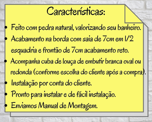 Pia Banheiro Travertino Nacional 60x40cm Com Saia
