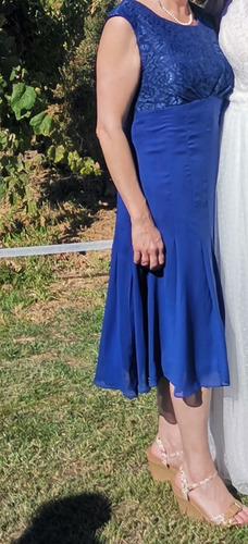 Vestido Fiesta Azul Corto Para Señora Talla 44-46 Aprox 