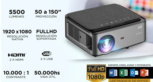 Imagen 4 de 6 de Mini Proyector 5500 Lumens Gadnic Proj0042 Hdmi 1080p Usb