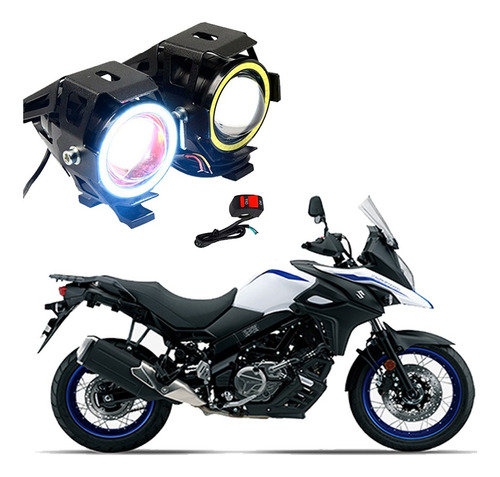 Par Farol Milha Angel Eye U7 Mini Moto Dl 650 V Strom 2013