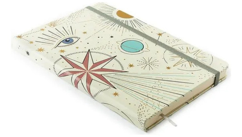 Cuaderno Cicero Estampado A5 - Espaço Tempo Blanco Rayado Color Astral/Espaço Tempo Blanco - Rayado