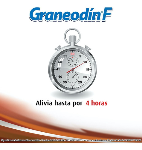 Caja X16 Pastillas Graneodín F Alivia El Dolor Sabor Naranja