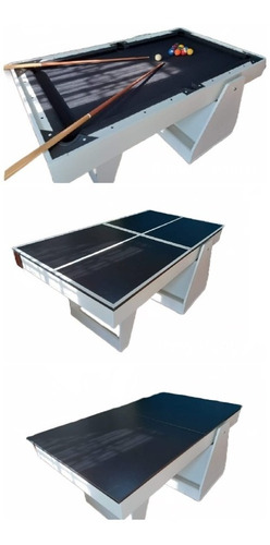 Mesa De Billar 3 En 1 Ping Pong Y Comedor De 240x130cm