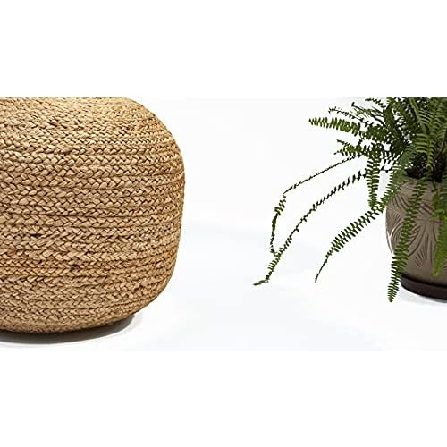 Puf De Yute/hemp Trenzado , Acogedor Y Bohemio, Asient...