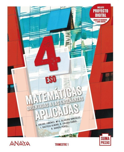 Libro Eso 4 Matematicas Orientadas A Las Enseã¿anzas Apli...