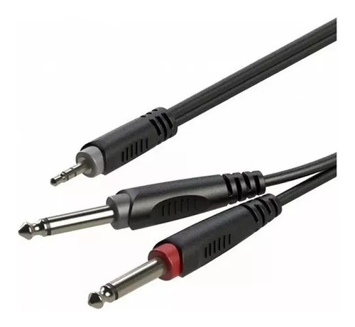 Imagen 2 de 2 de Cable Roxtone Rayc130l2 Miniplug St A 2 Plug Mono 2 Metros