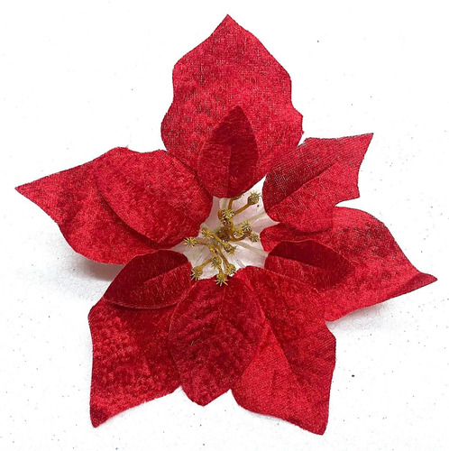 Flor Adorno Arbol Navidad Roja 23cm X6 Unid Sheshu Navidad