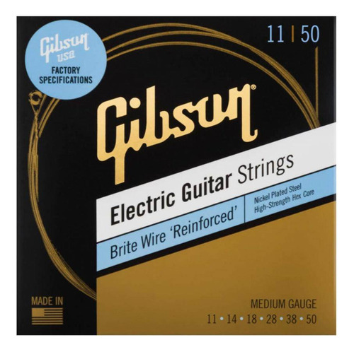 Encordoamento Gibson Guitarra Brite Wire 011 050 Medium