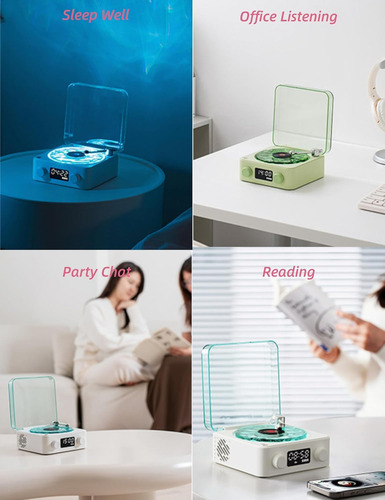 Zunate Altavoz Bluetooth Con Reproductor De Discos De