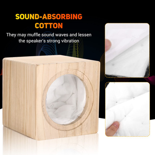 Facmogu Caja De Altavoz De Madera Maciza De 4 Pulgadas, Gabi