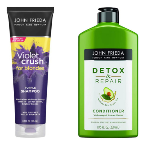Shampoo Matizador 245ml Y Acondicionador 250ml John Frieda