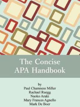 Libro The Concise Apa Handbook - Paul Chamness Miller