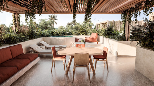 Departamento En Venta En Tulum, Quintana Roo, Aflora, Rodeado De Una Bella Laguna Artificial