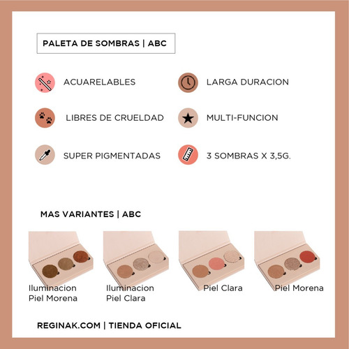 Imagen 3 de 6 de Paleta De Iluminadores Abc Maquillaje Regina
