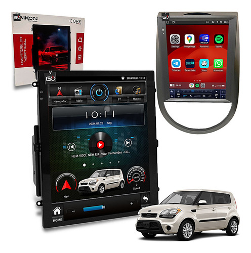 Multimídia Tesla Aikon Red 2+64gb Kia Soul 2010 À 2013 Gps Cor Kia Soul 2012