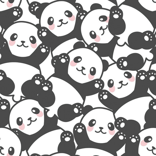 Imagem 3 de 3 de Papel Parede Quarto Infantil Bebê Zoo Ursinho Panda Feliz 92