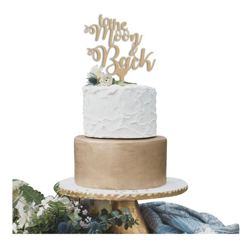 Letrero Para Pastel To The Moon And Back Topper Cake Art939