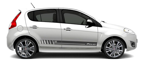 Kit Adesivo Faixas Laterais E Traseira Para Fiat Palio 20590 Cor GRAFITE