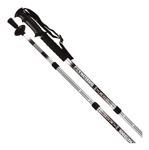 Baston De Trekking Plegable Waterdog Erne Plateado/Negro 65 A 135cm