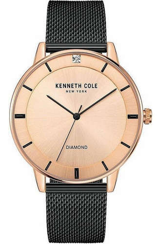 Kenneth Cole Ny - Reloj Análogo Kc50857001a Hombre Color de la correa Negro Color del bisel Oro rosa Color del fondo Oro Rosa