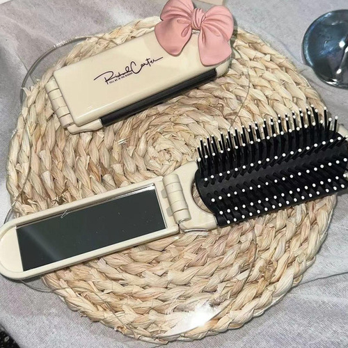 6 Peine For El Cabello Doblado Con Espejo, Peine Pequeño