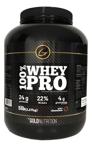 Proteína - 100% Whey Pro 5lb - Gold Nutrition Sabor Chocolate