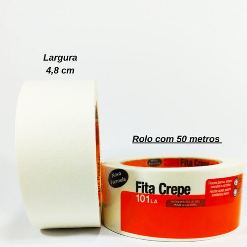 Imagem 2 de 6 de Fita Crepe Larga Com 36 Rolos De 48mm X 50m 3m