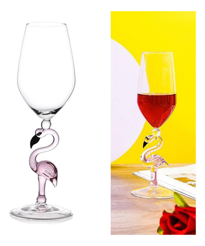 2x Pink Flamingo Cocktail Glass Martini Goblet Para Acción