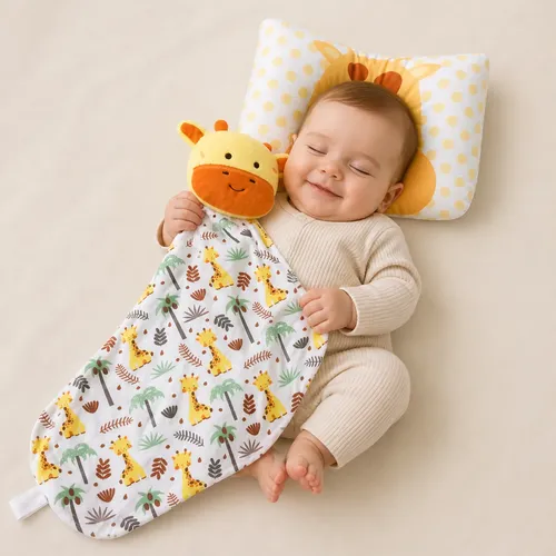 Kit Naninha Pelucia + Travesseiro Bebe Anatomico Almofada!