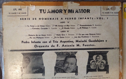 2 Lp´s De Pedro Infante Tu Amor Y Mi Amor Y Desperta (Usado)