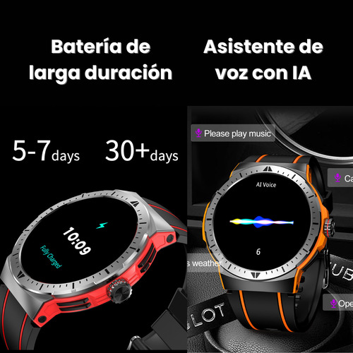 Smartwatch Amoled Tactico Deporte Oxigeno Ip68 Presion Llama