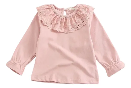 Blusa Remera Con Cuello Bebe