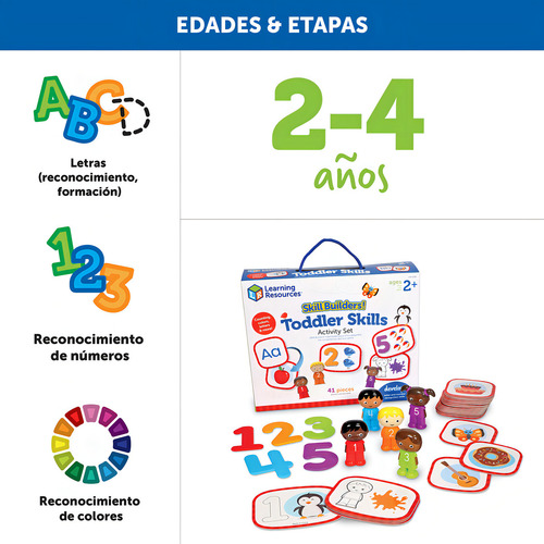 Learning Resources Skill Builders! Toddler Skills - 41 Piezas, Edades 2+ Años Ingles Para Niños, Juegos Educativos De Lectura Y Escritura, Material Didáctico Preescolar, Flash Cards Ingles