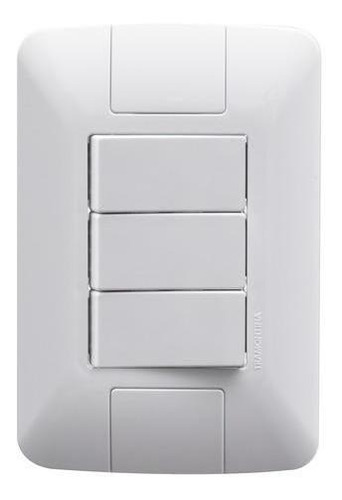 3 Interruptor Simples+placa Branca 6a 250v Aria Kit 02pcs