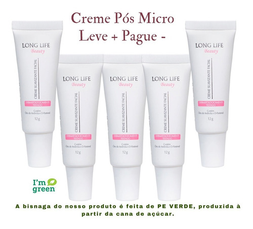 Imagem 2 de 9 de Tratamento Pós Micropigmentação Long Life - Kit Com 5 Un