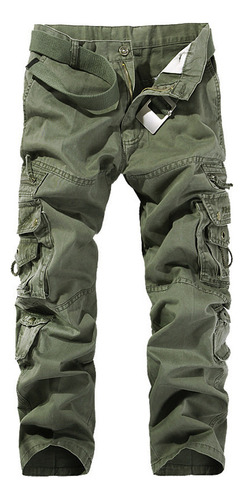 Pantalones De Camuflaje Con Múltiples Bolsillos Para Hombre