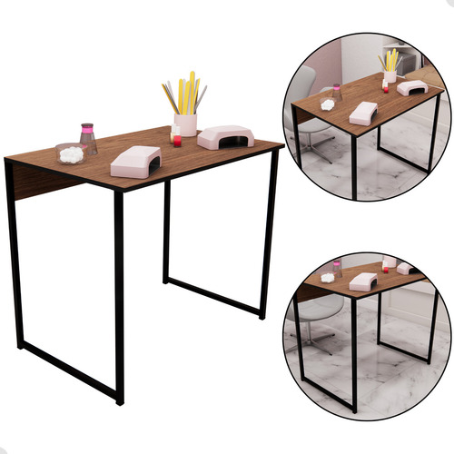 Mesa De Manicure Profissional Salão De Beleza Nail Designer Studio Unha De Gel Cor Freijó